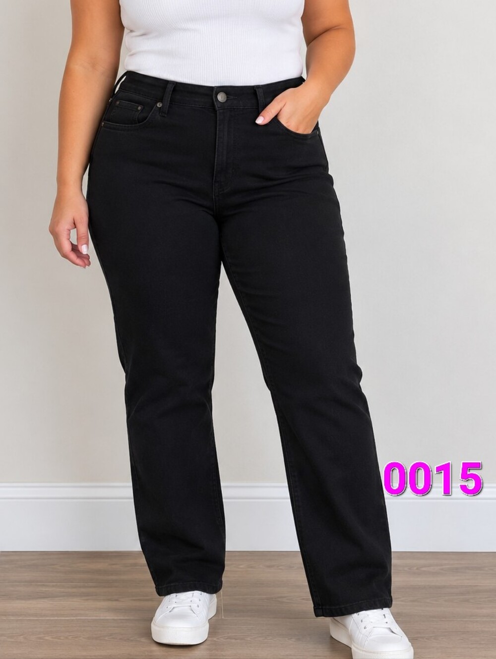 Women’s High-Rise Straight Leg Jeans — Black